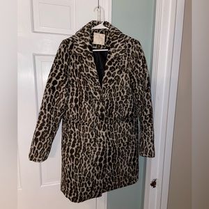 altard state leopard double breasted jacket coat